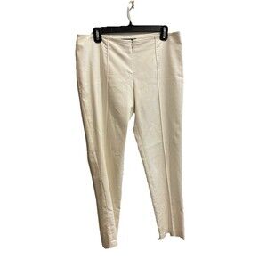 Yansi Fugel Lined Cream Ankle Pants Women’s 6 Straight Mod Retro 32x29 Stretch
